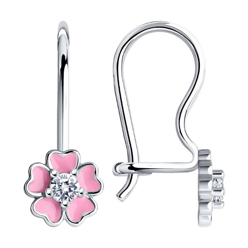 Серьги SOKOLOV - Серебро 925, Фианит, Эмаль (арт. 94021819)