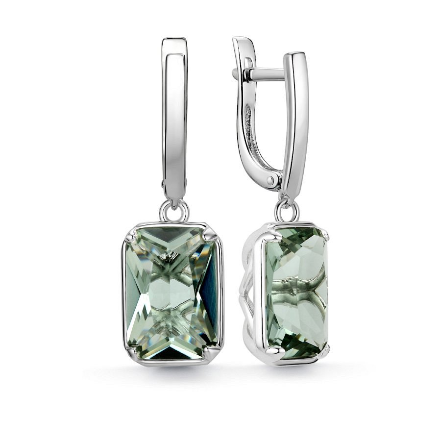 Серьги Дар - Серебро 925, Празиолит (арт. С-5217рс412)