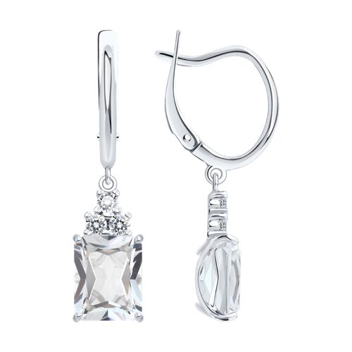 Серьги SOKOLOV - Серебро 925, Горный хрусталь, Фианит (арт. 92023184)