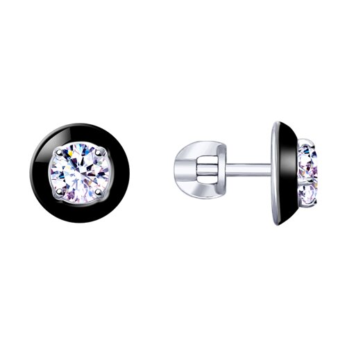 Серьги SOKOLOV - Серебро 925, Фианит, Эмаль (арт. 94023144)