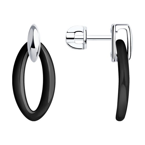 Серьги Diamant - Серебро 925, Керамика (арт. 94-122-01307-2)