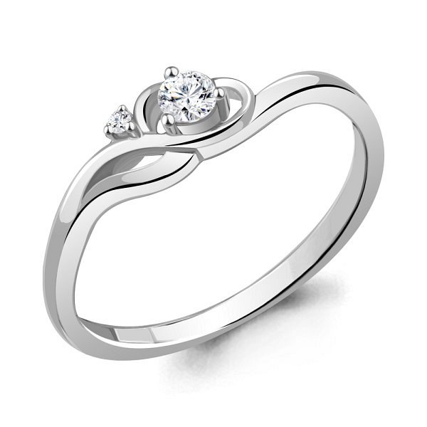 Кольцо Аквамарин - Серебро 925, Фианит (арт. 67421А.5)