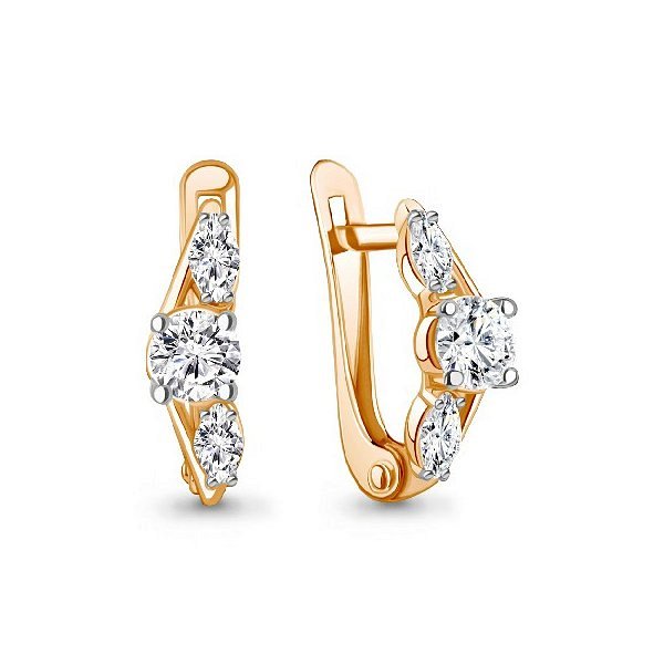 Серьги Аквамарин - Серебро 925, Фианит (арт. 400163.6)