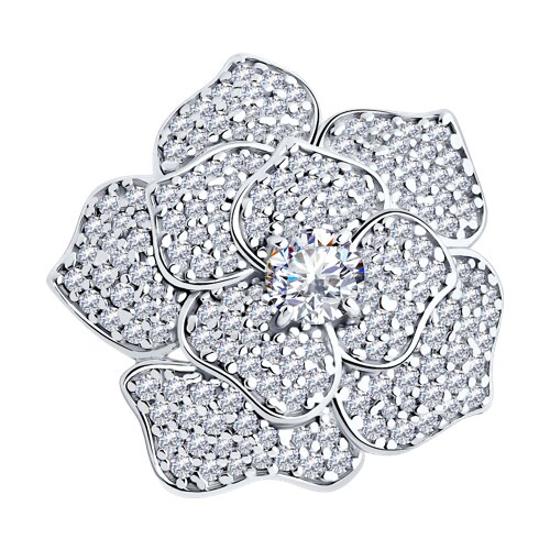 Брошь SOKOLOV - Серебро 925, Фианит (арт. 94040283)