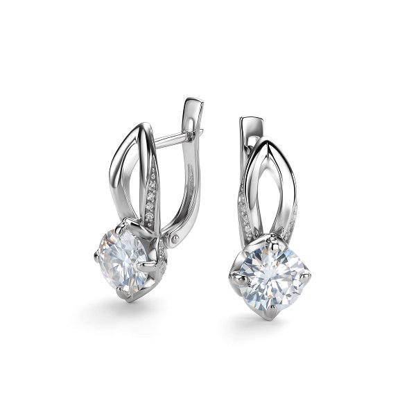 Серьги Дар - Серебро 925, Синтетический муассанит, Фианит (арт. С-5161рс1612800)