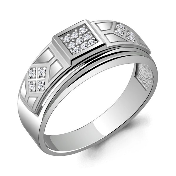 Кольцо Аквамарин - Серебро 925, Фианит (арт. 62067А.5)