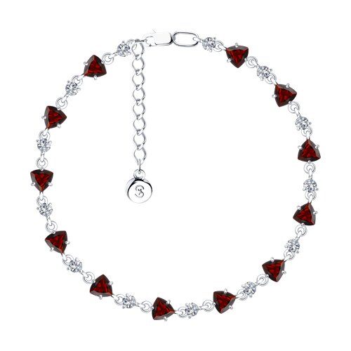 Браслет SOKOLOV - Серебро 925, Гранат, Фианит (арт. 92050150)
