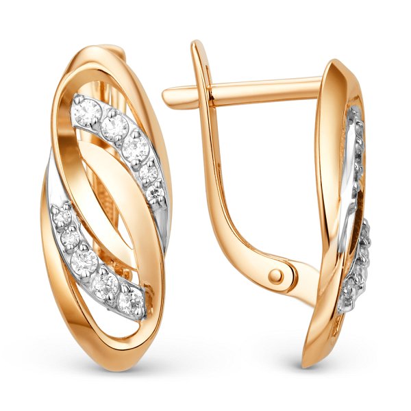 Серьги ЮФ Династия - Золото 585, Фианит (арт. 011942-1102)