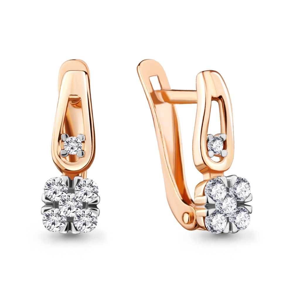 Серьги Аквамарин - Золото 585, Фианит (арт. 48333А.1)