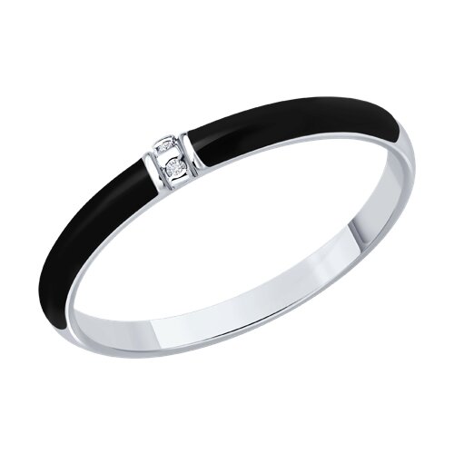 Кольцо SOKOLOV - Серебро 925, Эмаль, Бриллиант (арт. 87010103)