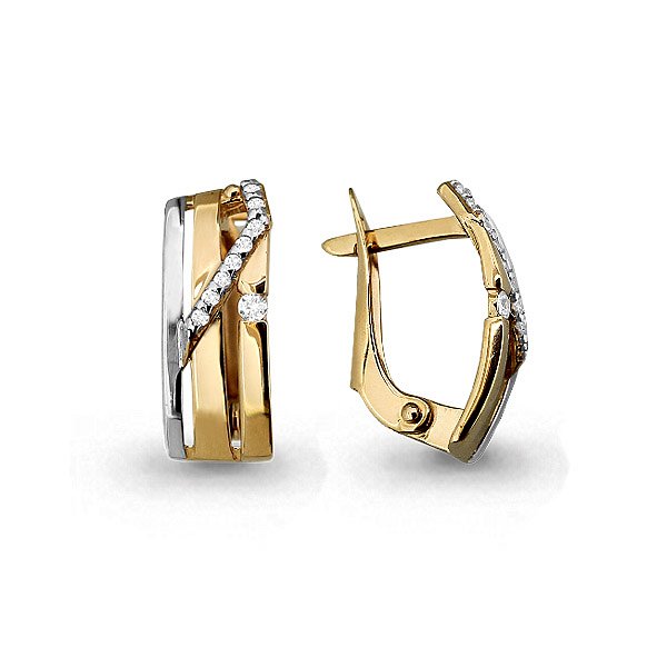 Серьги Аквамарин - Золото 585, Фианит (арт. 45313А.1)