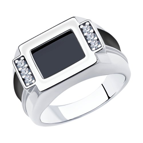 Кольцо Diamant - Серебро 925, Синтетическая шпинель, Фианит, Эмаль (арт. 94-112-00488-1)