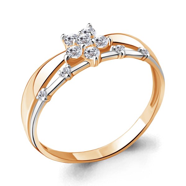 Кольцо Аквамарин - Золото 375, Фианит (арт. 68007А.8)