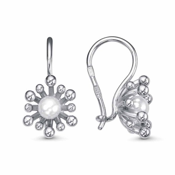 Серьги Красная пресня - Серебро 925, Жемчуг имитация (арт. 33616786Пл)