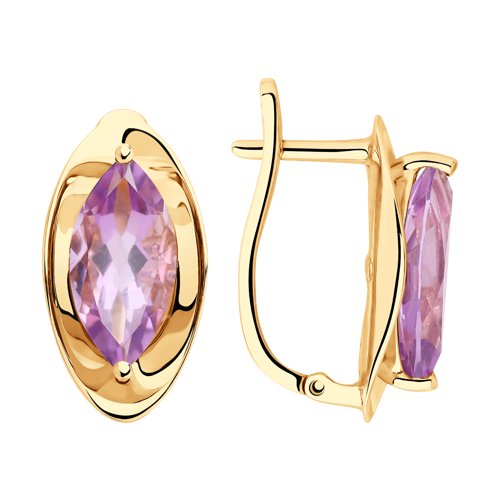 Серьги SOKOLOV - Золото 585, Аметист (арт. 725843)