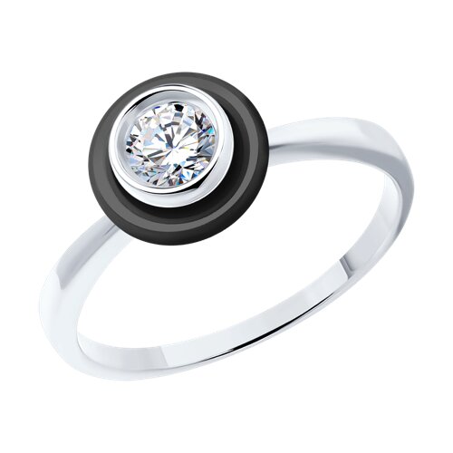 Кольцо SOKOLOV - Серебро 925, Керамика, Фианит (арт. 94013755)