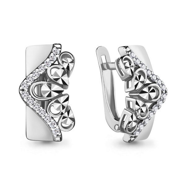 Серьги Аквамарин - Серебро 925, Фианит (арт. 48586А.5)