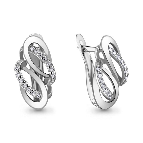 Серьги Аквамарин - Серебро 925, Фианит (арт. 42529А.5)