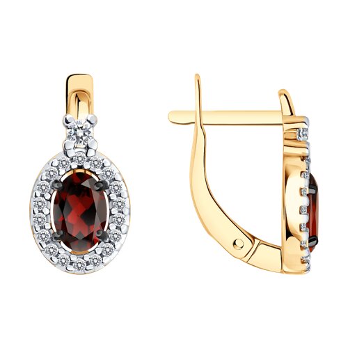 Серьги SOKOLOV - Серебро 925, Гранат, Фианит (арт. 92023169)