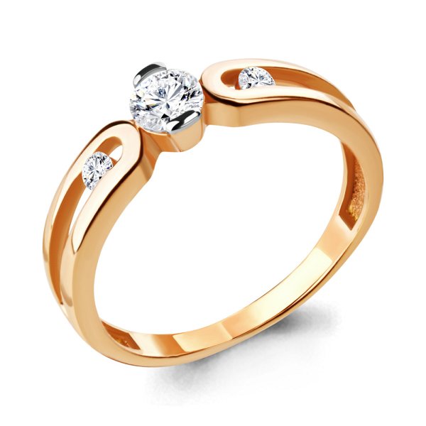 Кольцо Аквамарин - Серебро 925, Фианит (арт. 665821.6)