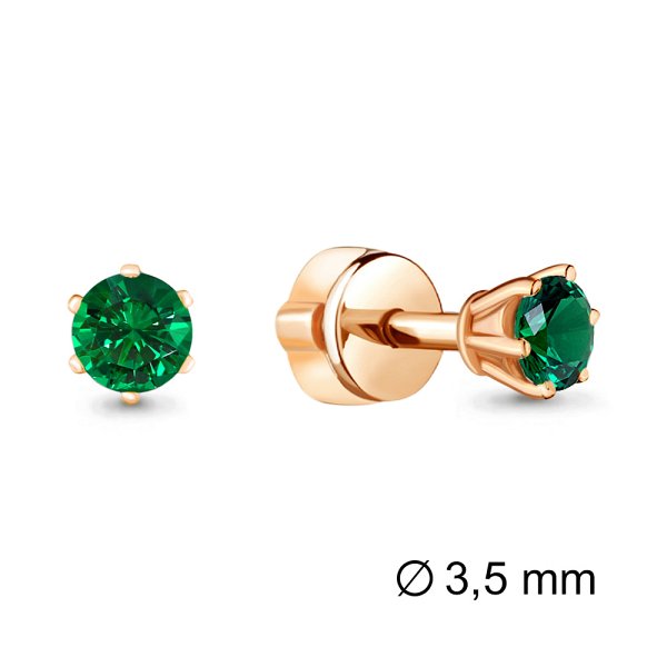 Серьги Аквамарин - Золото 375, Синтетический изумруд (арт. 42893П.8)