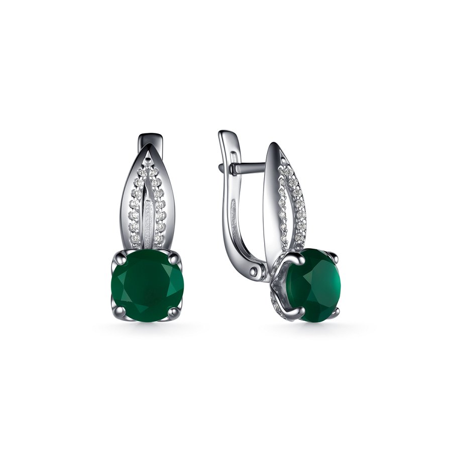 Серьги Дар - Серебро 925, Агат, Фианит (арт. С-5141рс40900)