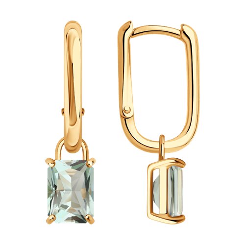 Серьги SOKOLOV - Серебро 925, Празиолит (арт. 92023257)