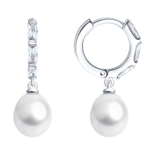 Серьги SOKOLOV - Серебро 925, Жемчуг культивированный, Фианит (арт. 92022950)