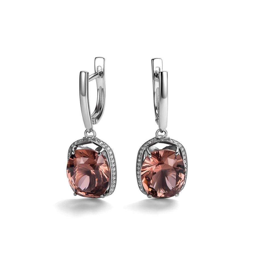 Серьги Дар - Серебро 925, Морганит, Фианит (арт. С-5126рс36300)