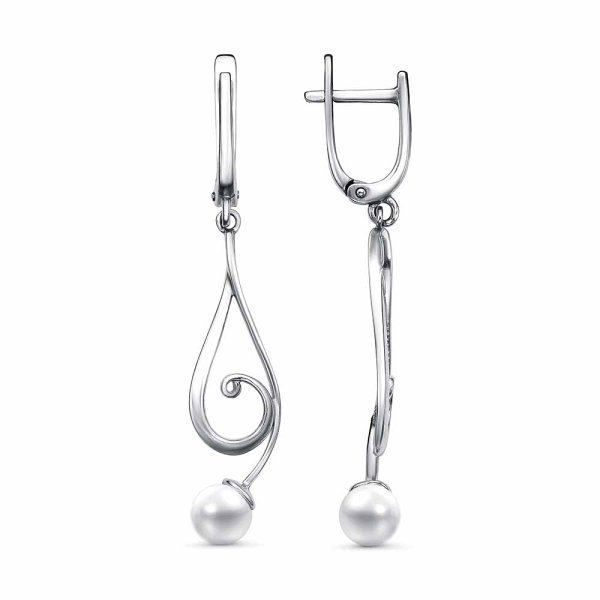 Серьги Красная пресня - Серебро 925, Жемчуг имитация (арт. 33616320Пл)