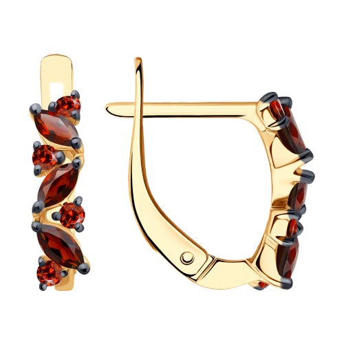 Серьги SOKOLOV - Золото 375, Гранат, Фианит (арт. 37727615)