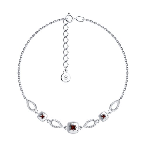 Браслет SOKOLOV - Серебро 925, Гранат, Фианит (арт. 92050101)