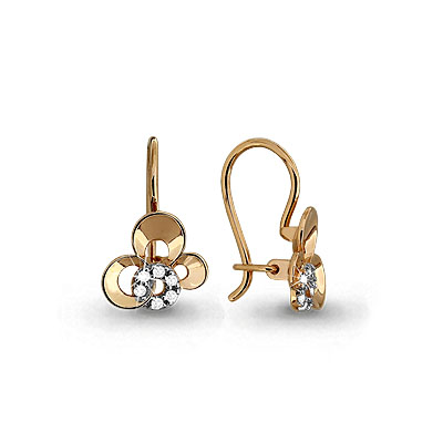 Серьги Аквамарин - Золото 585, Фианит (арт. 42680А.1)