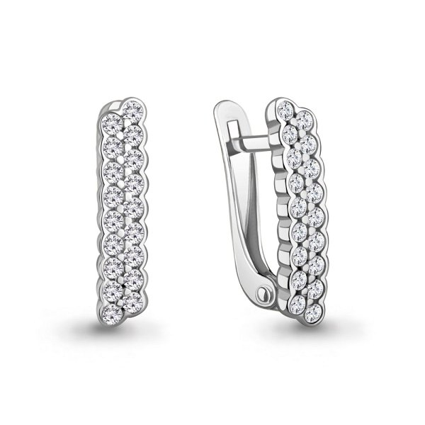 Серьги Аквамарин - Серебро 925, Фианит (арт. 400910А.5)