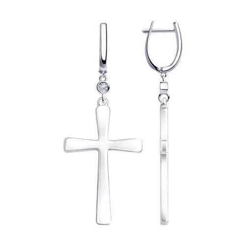 Серьги SOKOLOV - Серебро 925, Керамика, Фианит (арт. 94023983)