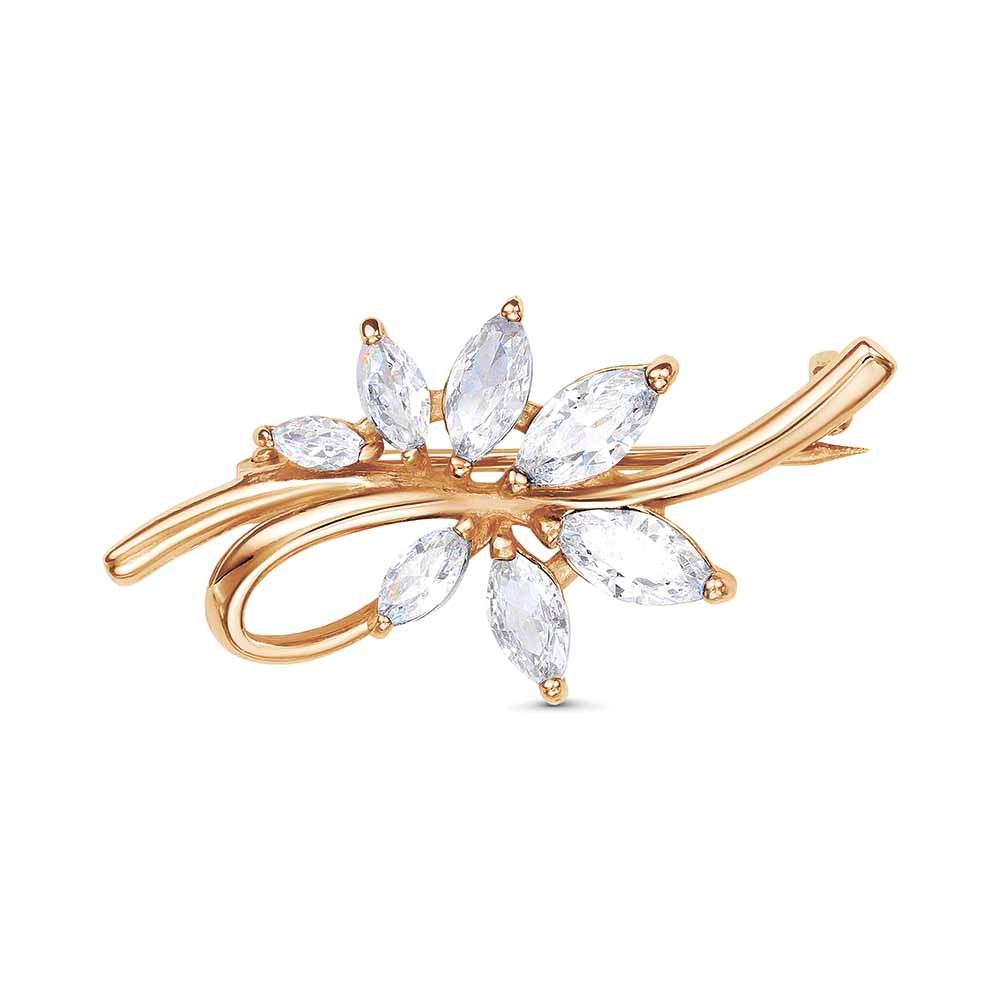 Брошь Красная пресня - Серебро 925, Фианит (арт. 13815847)