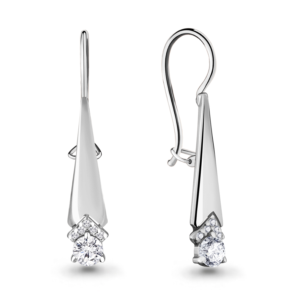 Серьги Аквамарин - Серебро 925, Фианит (арт. 46813А.5)