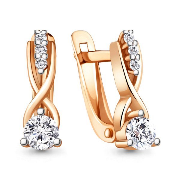 Серьги Аквамарин - Серебро 925, Фианит (арт. 49417А.6)