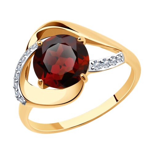 Кольцо Diamant - Золото 585, Гранат, Фианит (арт. 51-310-00922-1)