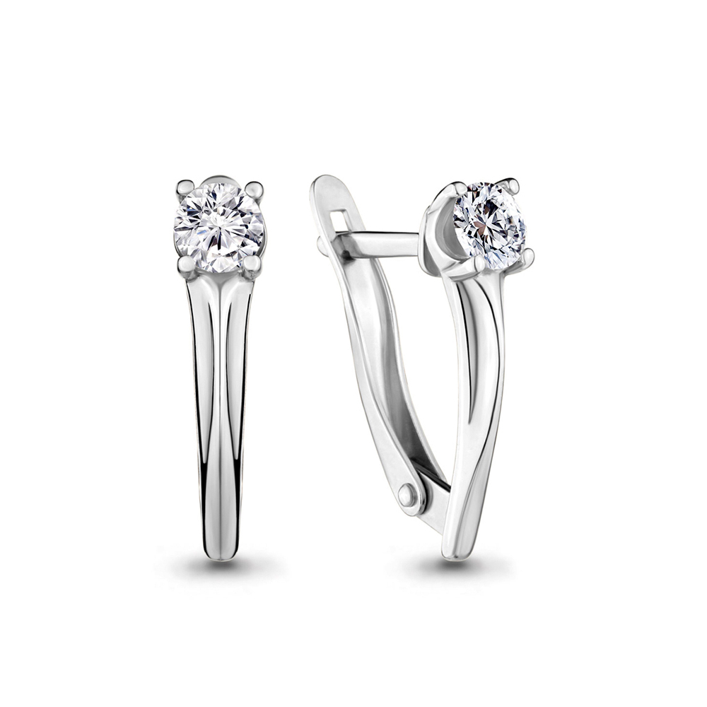 Серьги Аквамарин - Серебро 925, Фианит (арт. 436271.5)