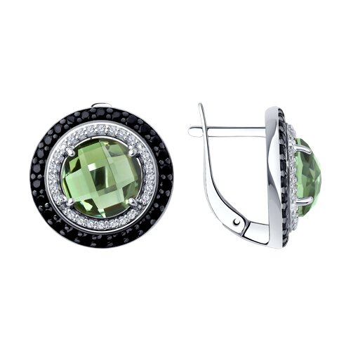Серьги SOKOLOV - Серебро 925, Синтетический кварц , Фианит (арт. 92021422)