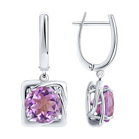 Серьги Diamant - Серебро 925, Аметист (арт. 94-321-00985-2)