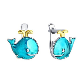 Серьги SOKOLOV - Серебро 925, Эмаль (арт. 94024881)