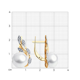 Серьги Diamant - Серебро 925, Жемчуг культивированный, Фианит (арт. 93-320-01943-1)