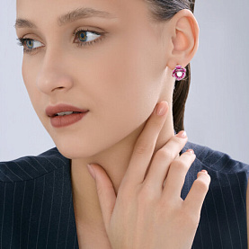 Серьги SOKOLOV - Серебро 925, Жемчуг имитация, Эмаль (арт. 94027279)