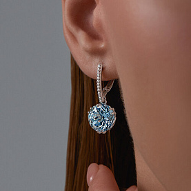 Серьги Diamant - Серебро 925, Топаз, Фианит (арт. 94-321-01921-1)