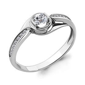 Кольцо Аквамарин - Серебро 925, Фианит (арт. 66569А.5)