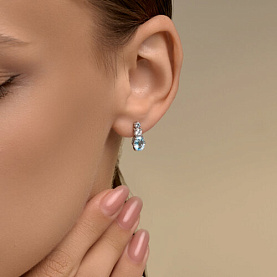 Серьги SOKOLOV - Серебро 925, Топаз, Фианит (арт. 92025328)