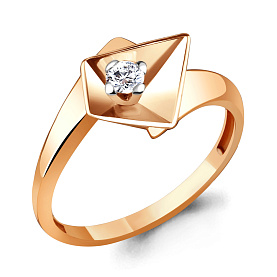 Кольцо Аквамарин - Серебро 925, Фианит (арт. 67100А.6)