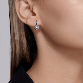 Серьги SOKOLOV - Серебро 925, Swarovski , Фианит (арт. 89020150)